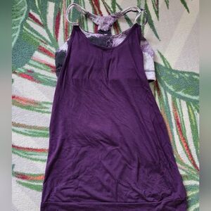 Alo Yoga Purple Tank Top With Built In Bra